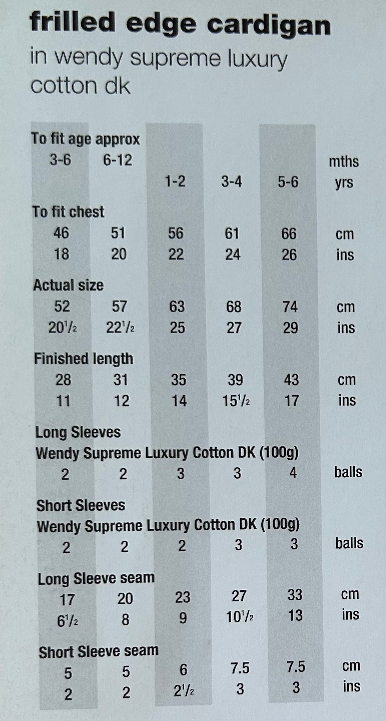 Knitting Pattern 5469 - Frilled Edge Cardigan in Cotton DK
