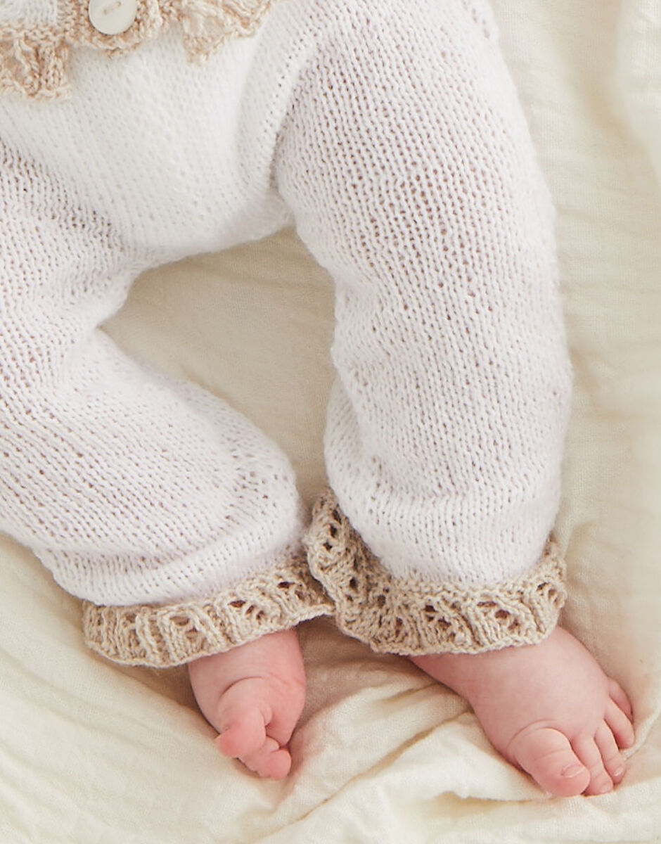 Knitting Pattern 5523 - LITTLE LACY TROUSER SUIT IN SNUGGLY 2 PLY