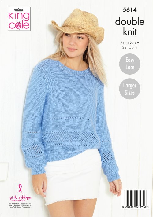 Knitting Pattern 5614 - Sweater & Cardigans Knitted in Paradise Beaches DK