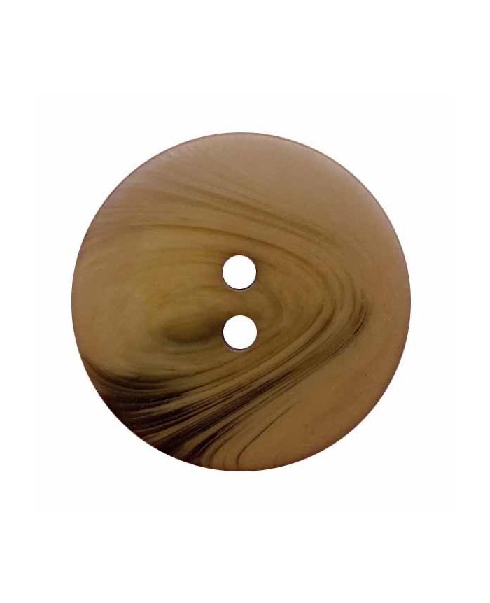 2 Hole Button - 25mm - Marble Effect  - Brown