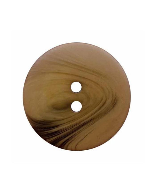 2 Hole Button - 25mm - Marble Effect  - Brown