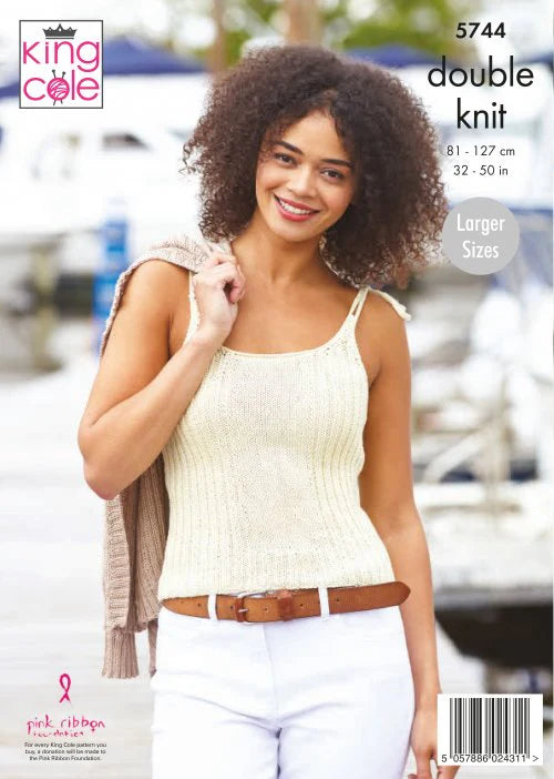 Knitting Pattern 5744 - Cardigan & Top Knitted in King Cole DK