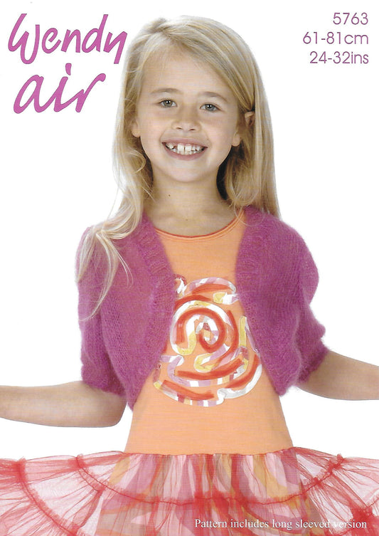 Knitting Pattern 5763 - Bolero in Wendy Air Lace Weight
