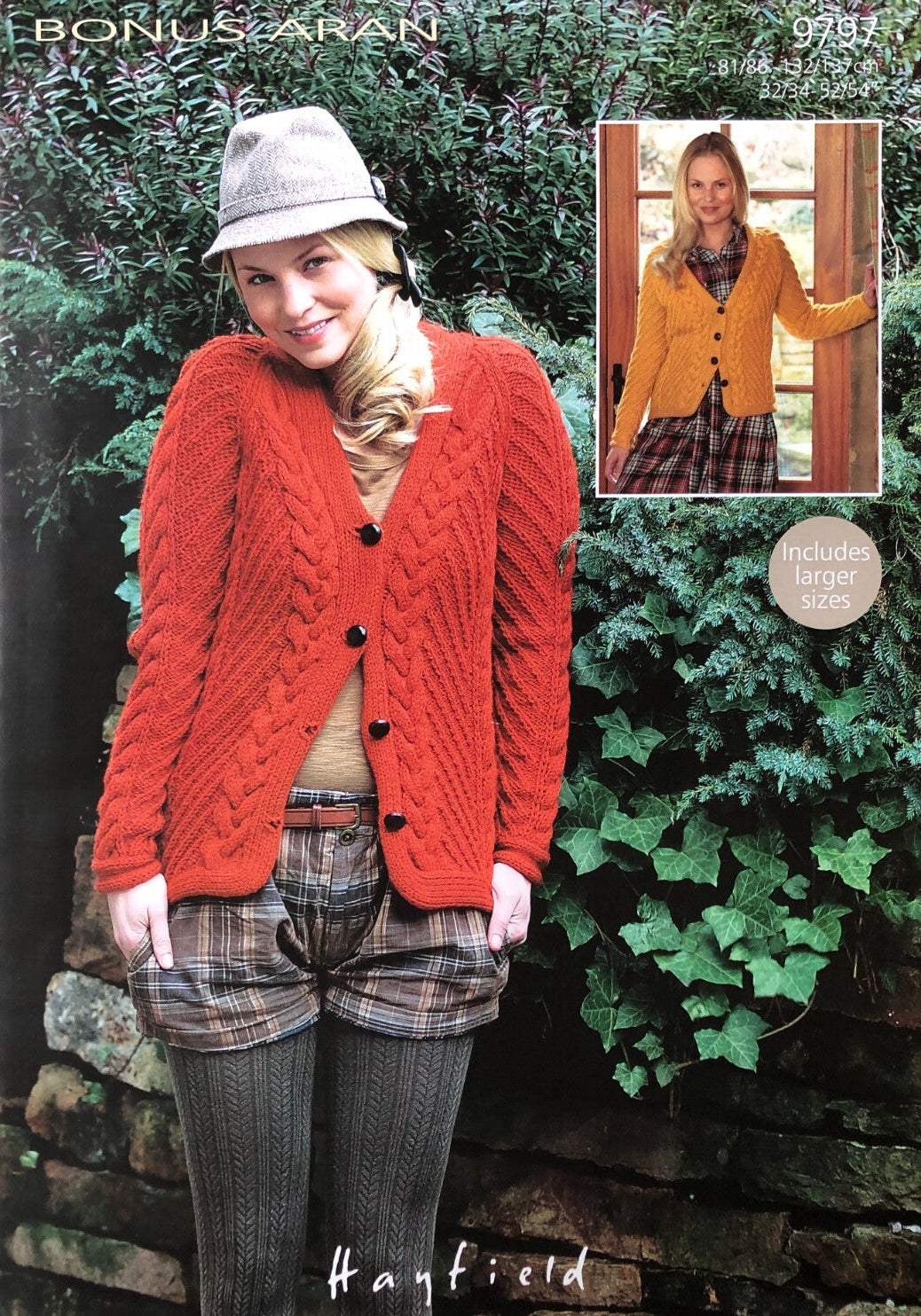 Knitting Pattern 9797 - Cardigans in Bonus Aran