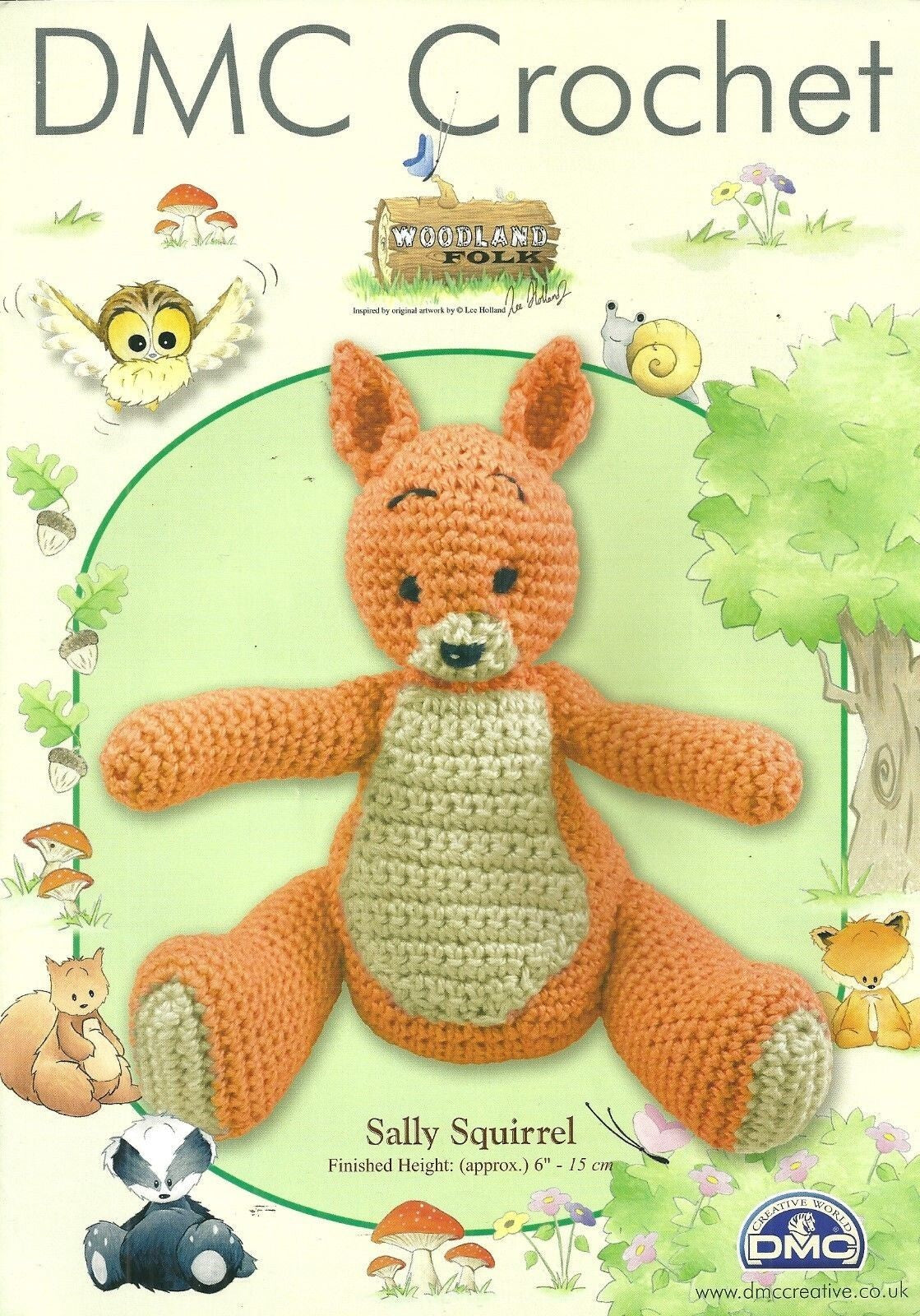 Crochet Pattern - Woodland Folk - Sally Squirrel - DMC Petra 3 Crochet Cotton