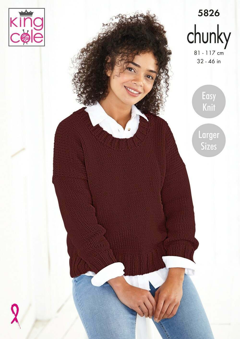 Knitting Pattern 5826 - Sweater & Cardigan in Ultra Soft Chunky