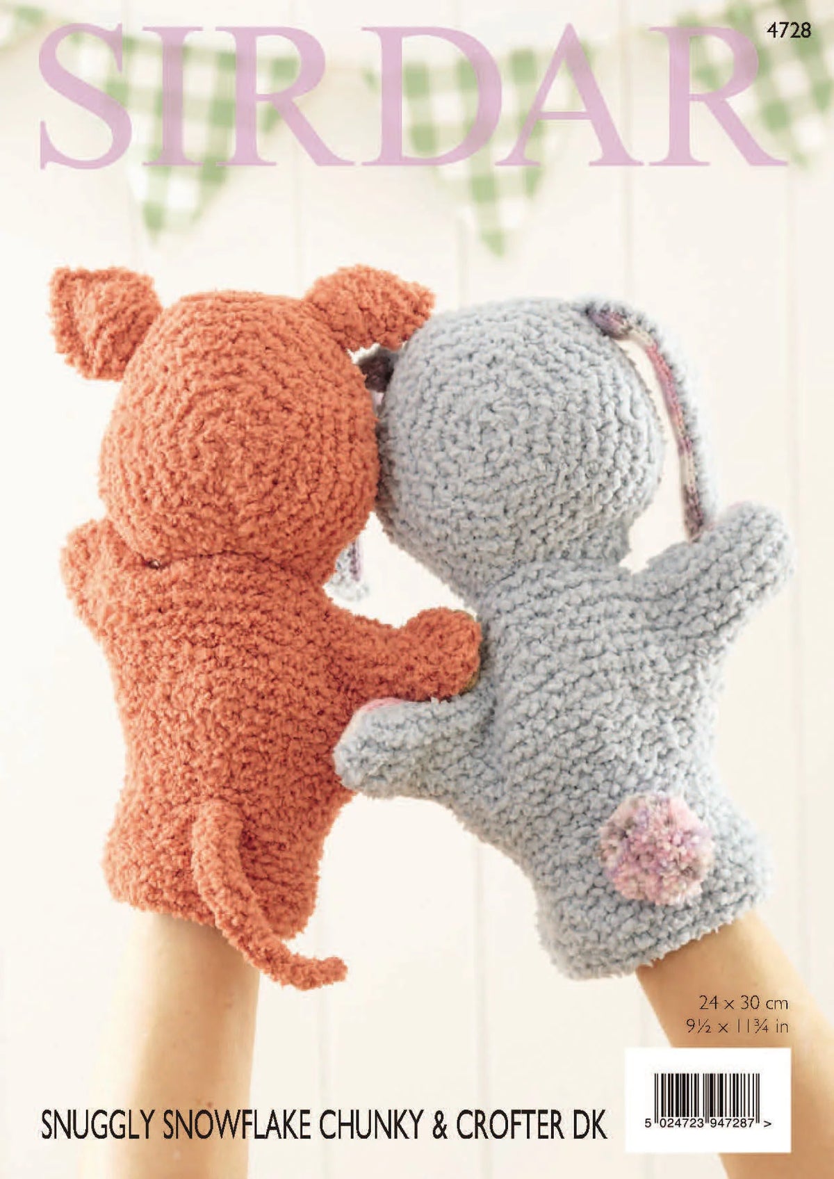 Knitting Pattern 4728 - Hand Puppets in Snowflake Chunky & Baby Crofter DK