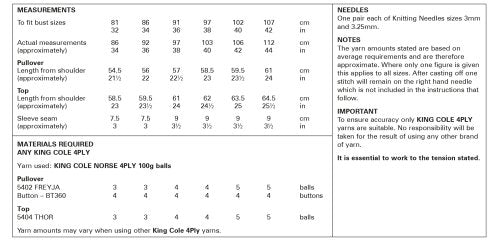 Knitting Pattern 6041 - Pullover & Top Knitted in Norse 4Ply