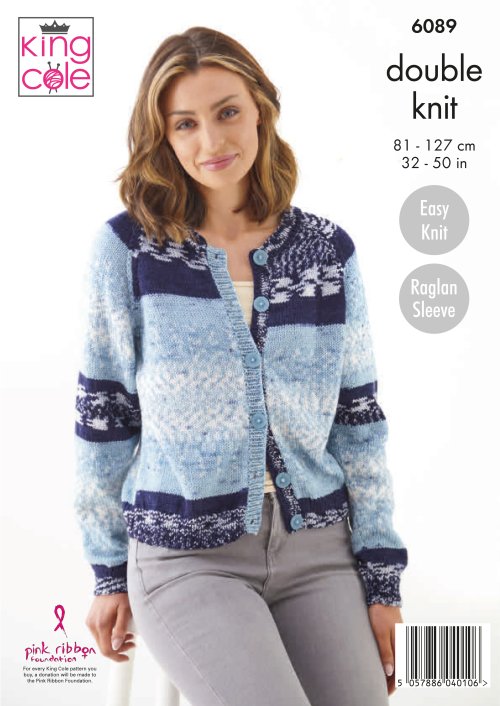 Knitting Pattern 6089 - Cardigans Knitted in Fjord DK