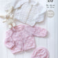 Knitting Pattern 6104 - Jacket, Angel Top, Cardigan & Hat Knitted in Baby Glitz DK