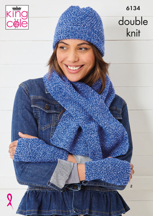 Knitting Pattern 6134 - Accessories Knitted in Pricewise Twirly DK