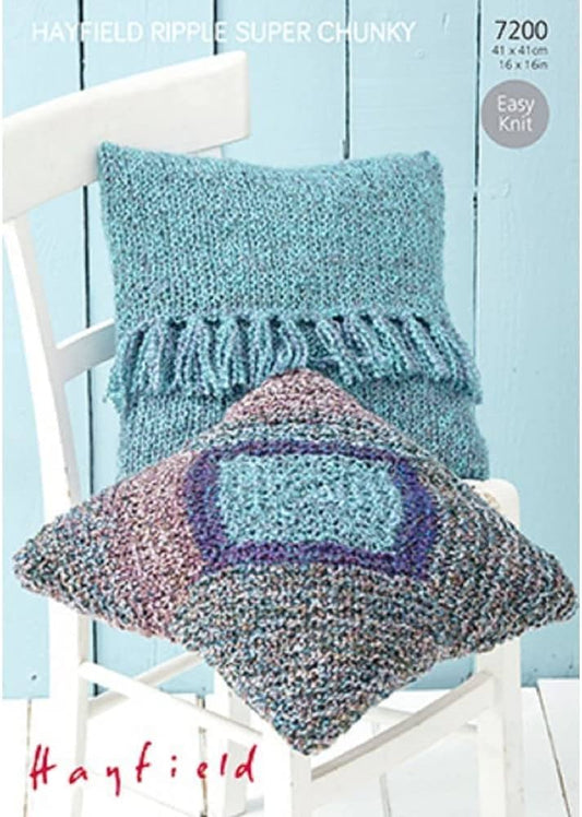 Knitting Pattern 7200 - Cushions in Ripple Super Chunky