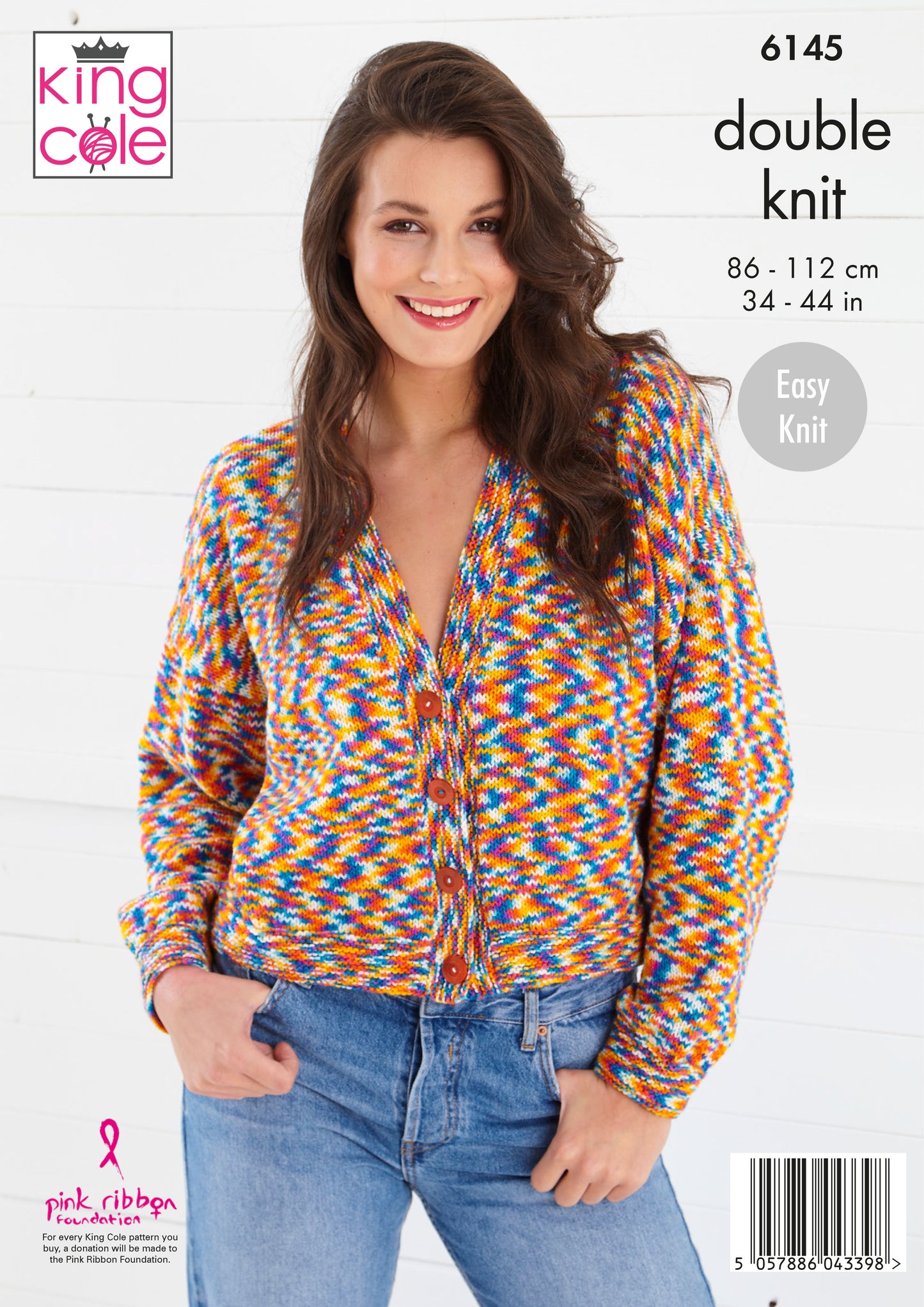 Knitting Pattern 6145 - Sweater & Cardigan Knitted in Jitterbug DK