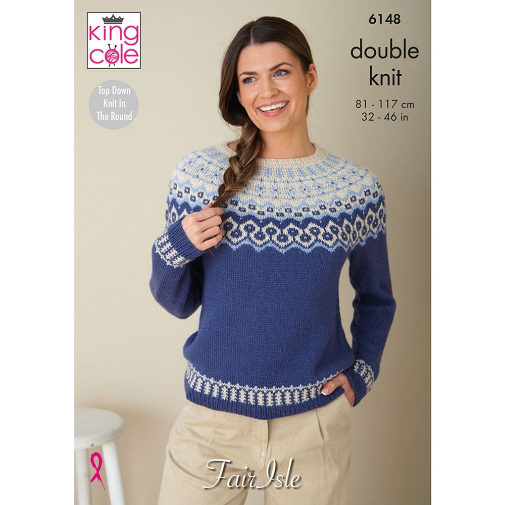 Knitting Pattern 6148 - Fairisle Jumpers in Baby Alpaca DK