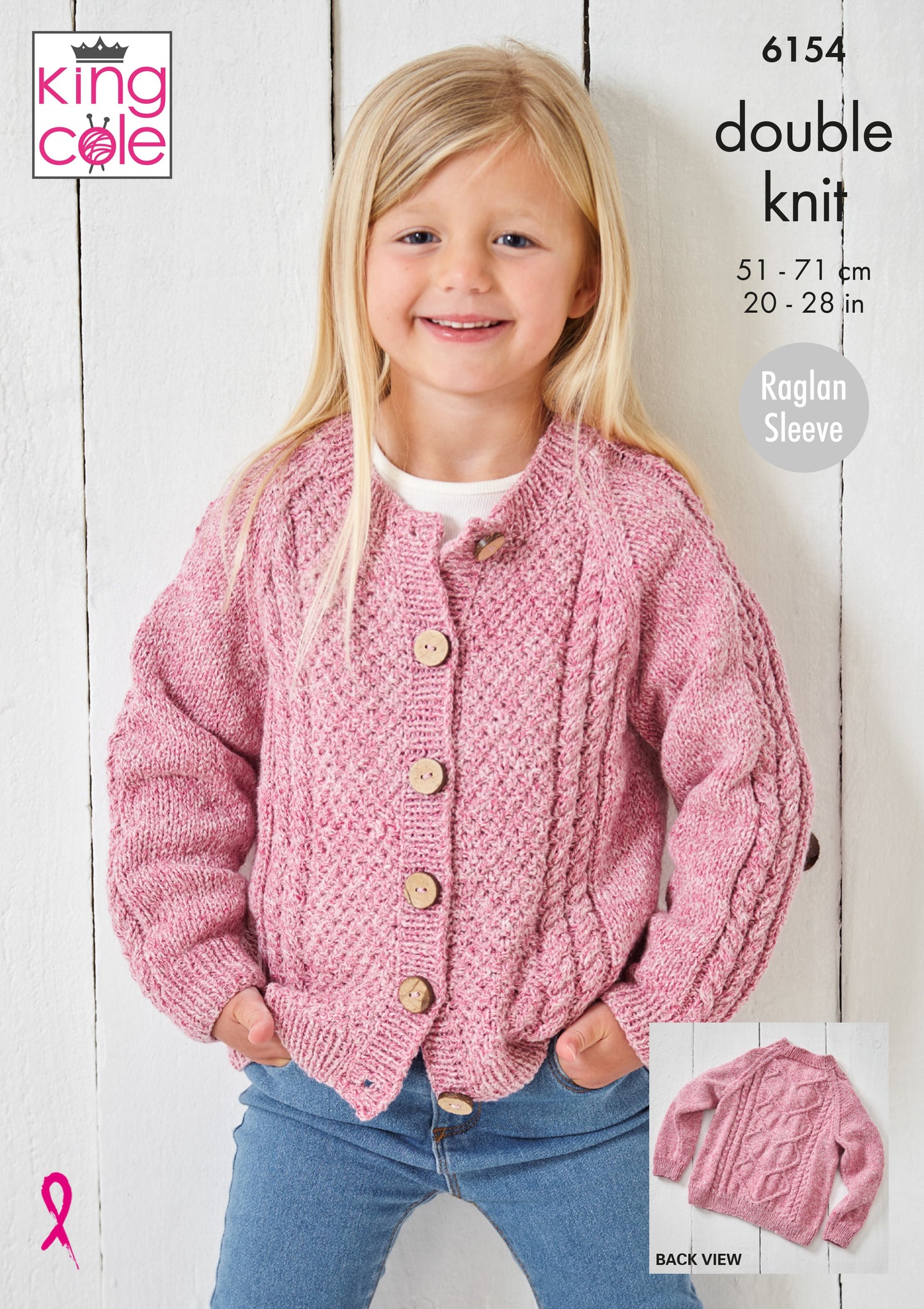 Knitting Pattern 6154 - Sweater & Cardigan Knitted in Simply Denim DK
