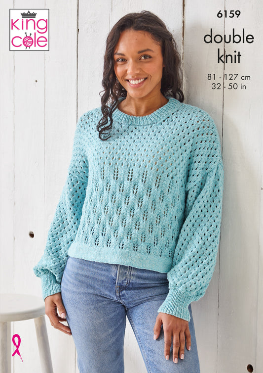 Knitting Pattern 6159 - Sweaters Knitted in Simply Denim DK