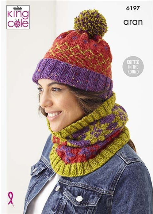 Knitting Pattern 6197 - Accessories Knitted in Fashion Aran