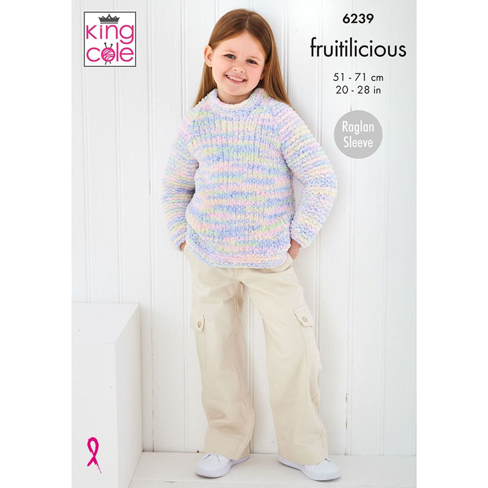 Knitting Pattern 6239 - Jacket and Sweater in Fruitilicious Chunky