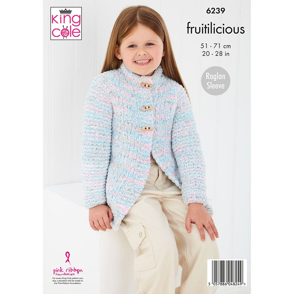 Knitting Pattern 6239 - Jacket and Sweater in Fruitilicious Chunky