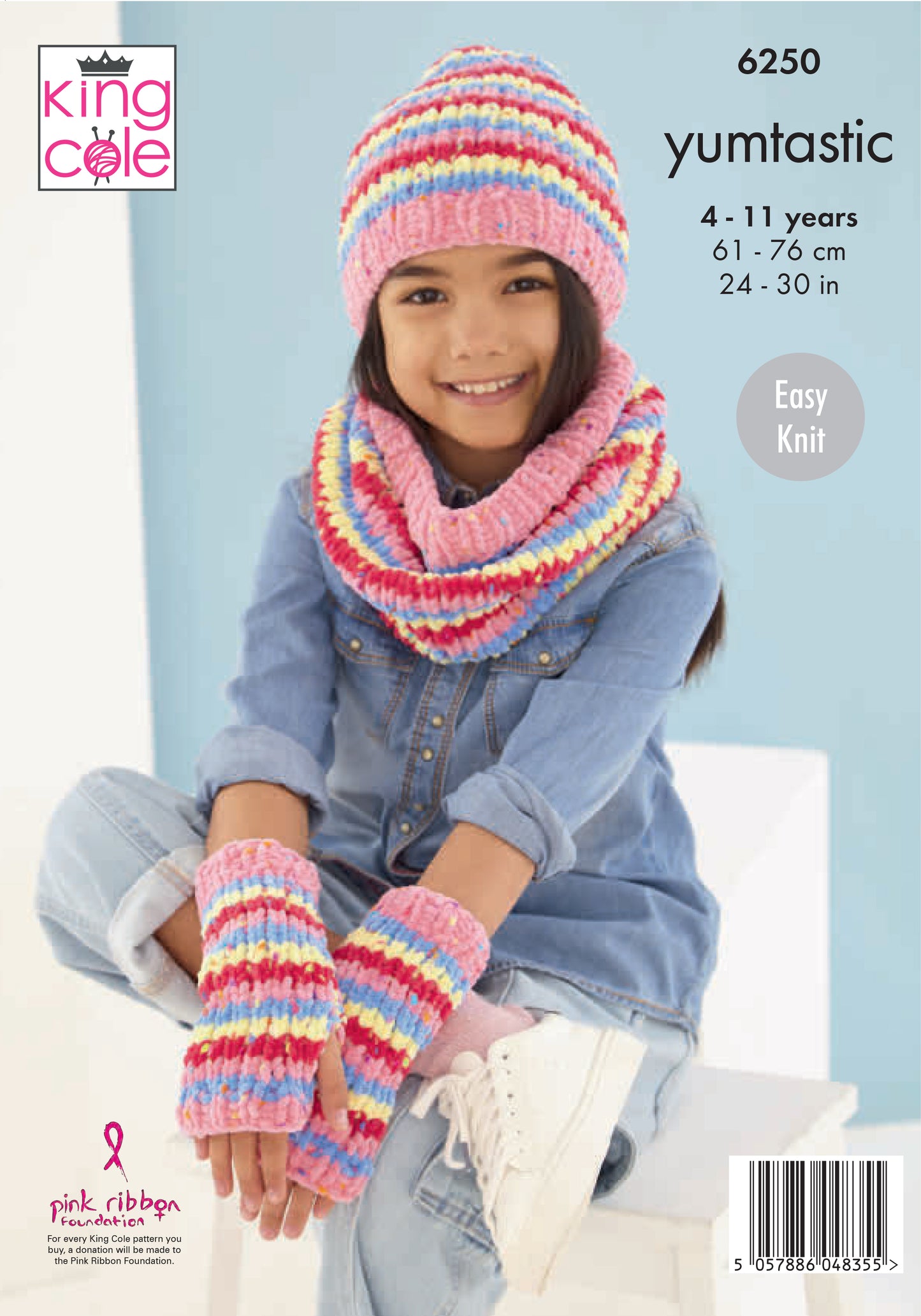 Knitting Pattern 6250 - Child’s Sweater and Accessories knitted in Yumtastic