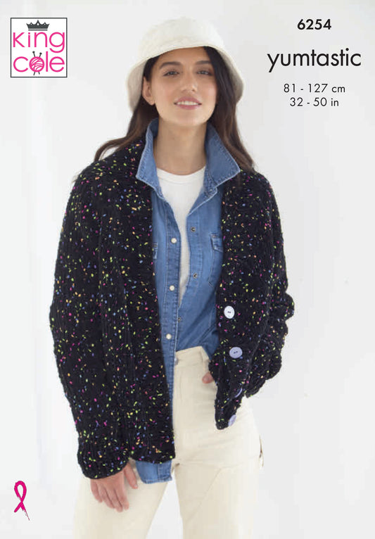 Knitting Pattern 6254 - Women’s Cardigans knitted in Yumtastic