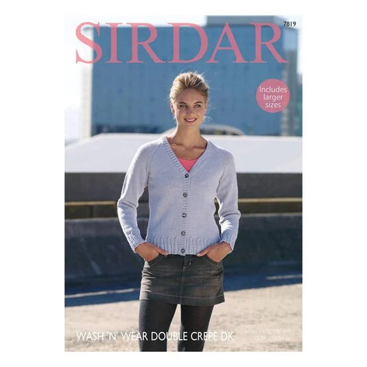 Knitting Pattern 7819 - Cardigan in Wash 'n' Wear Double Crepe DK