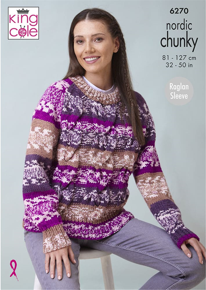 Knitting Pattern 6270 - Sweaters knitted in Nordic Chunky