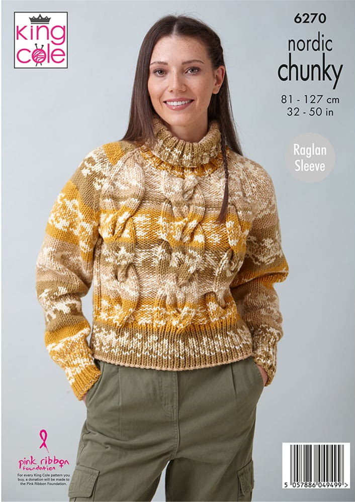 Knitting Pattern 6270 - Sweaters knitted in Nordic Chunky