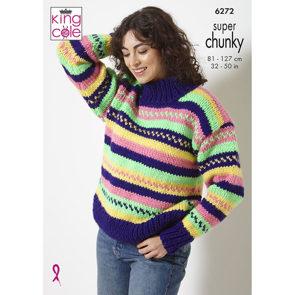 Knitting Pattern 6272 - Cardigan and Sweater in Big Value Super Chunky