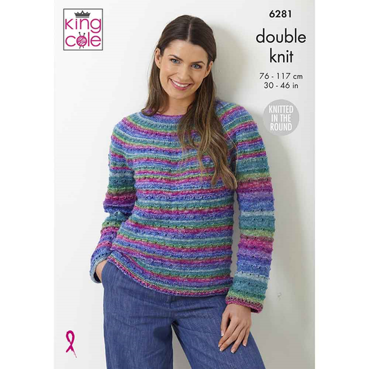 Knitting Pattern 6281 - Sweaters Knit in the Round in DK