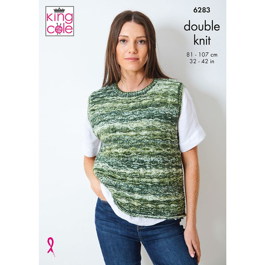 Knitting Pattern 6283 - Sweaters and Tank Top in Camouflage DK