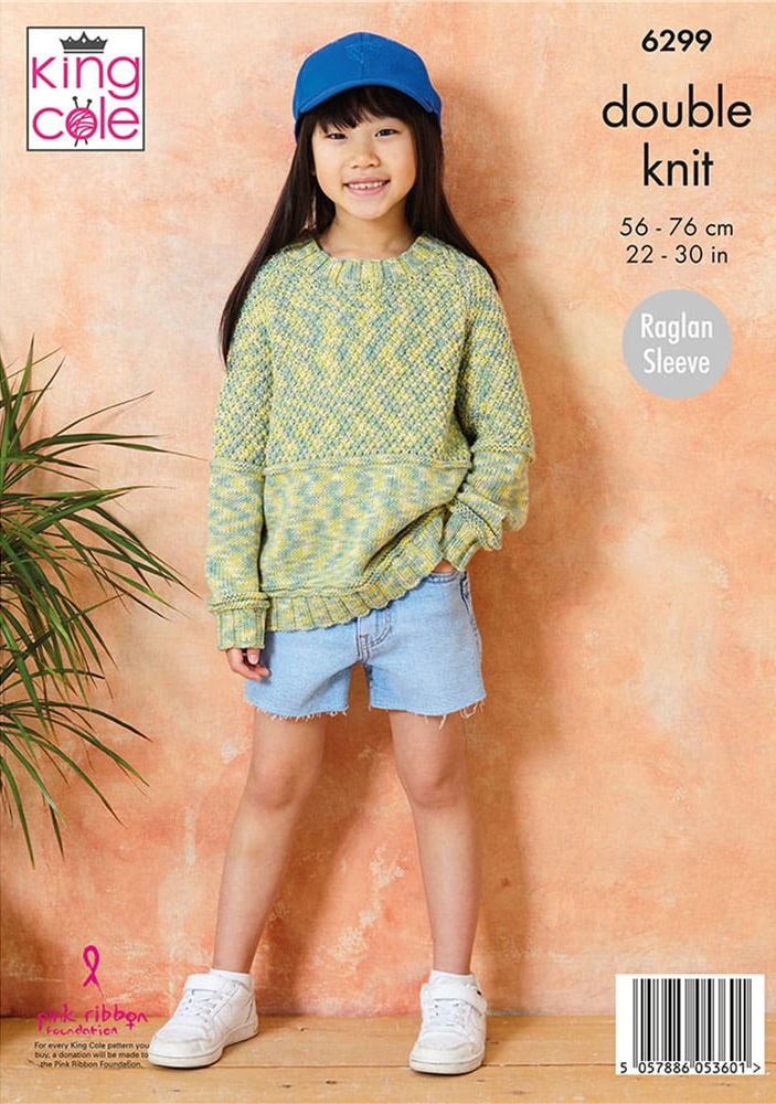 Knitting Pattern 6299 - Cardigan and Sweater knitted in Cottonsoft Crystal DK