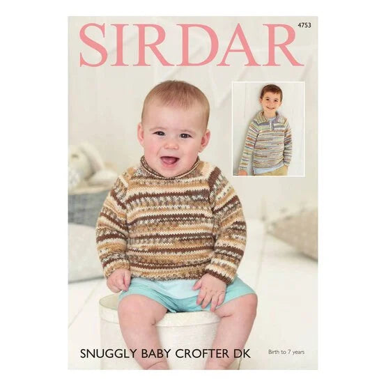 Knitting Pattern 4753 - Sweaters in Baby Crofter DK