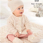 Knitting Pattern 6327 - Matinee Coat, Cardigan, Hats, Bootees and Blanket knitted in Glitz DK