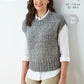 Knitting Pattern 6376 - Sweater and Vest Top knitted in Simply Denim Chunky