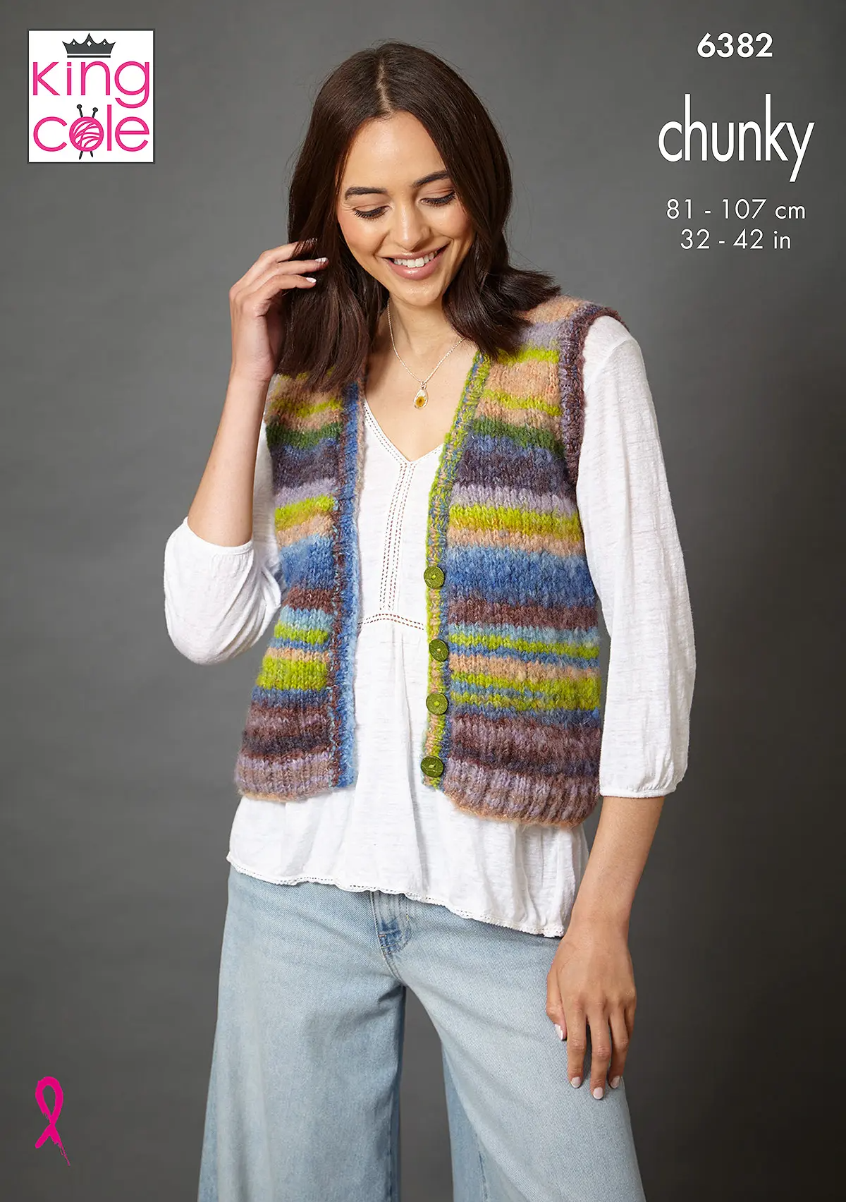 Knitting Pattern 6382 - Waistcoat & Tank Top in Flair Chunky