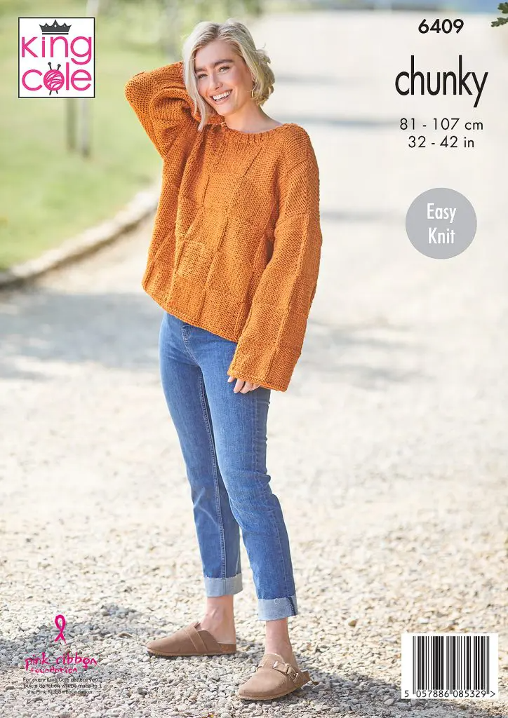 Knitting Pattern 6409 - Ladies’ Sweater and Tank Top knitted in Dalesway Chunky