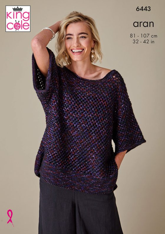 Knitting Pattern 6443 - Waistcoat and Top knitted in Firefly Aran