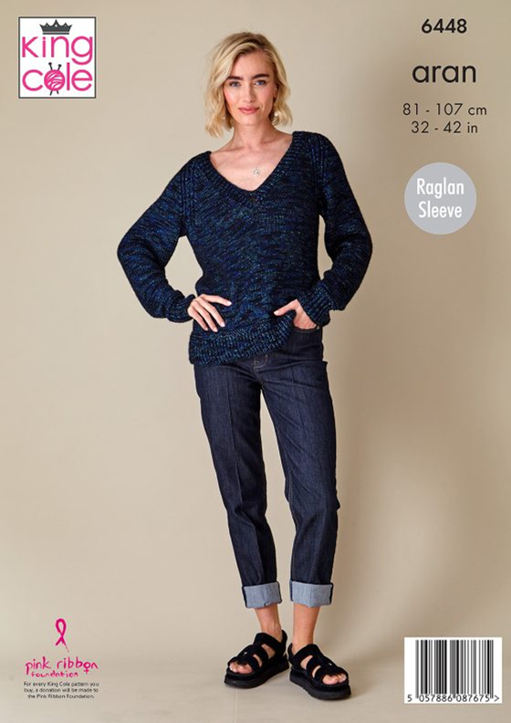 Knitting Pattern 6448 - Sweaters in Firefly Aran