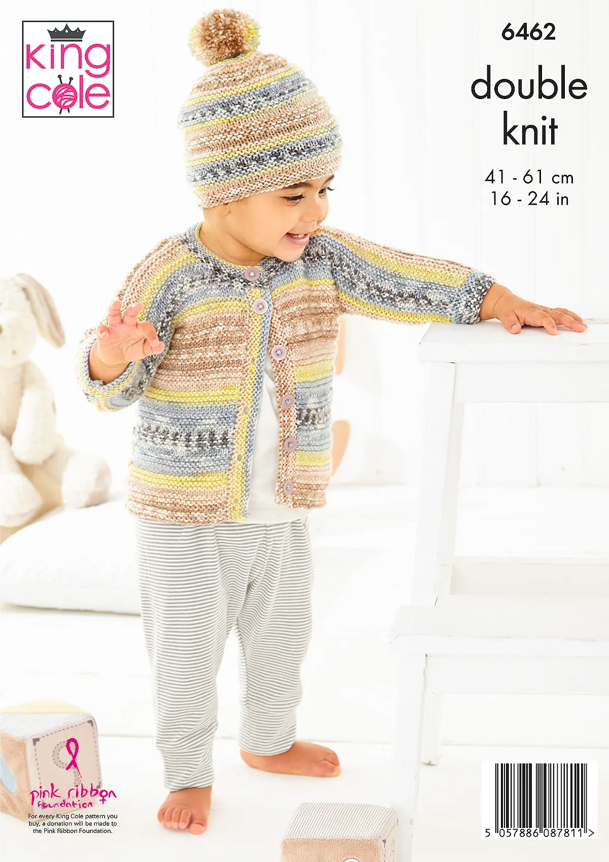 Knitting Pattern 6462 - Cardigan & Hat in Fjord Baby DK