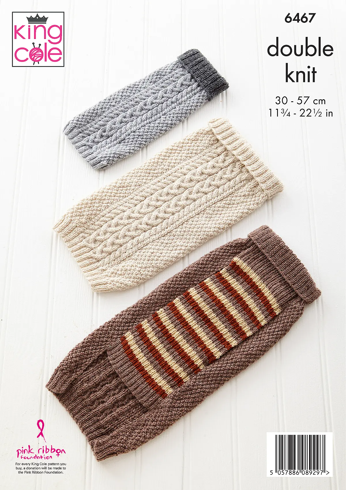 Knitting Pattern 6467 - Dogs Coats knitted in Pricewise DK