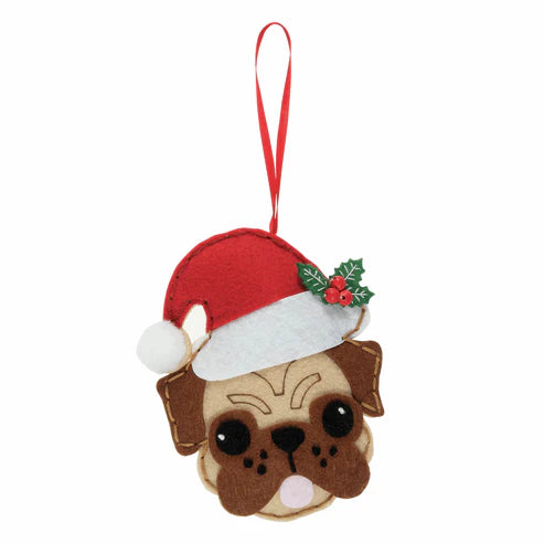 Felt Hanging Ornamant - Xmas Pug