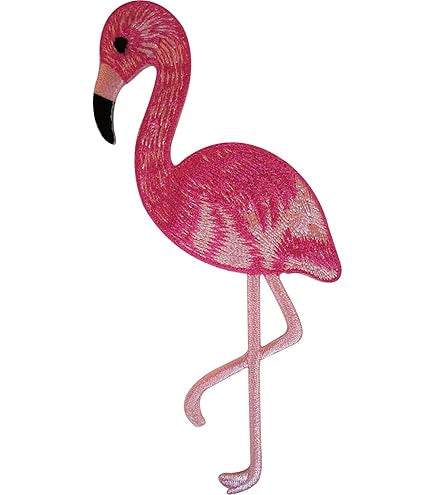 IRON ON & SEW ON MOTIF - Flamingo