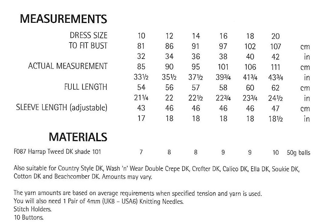 Knitting Pattern 7481 - Jacket in Sirdar Harrap Tweed DK