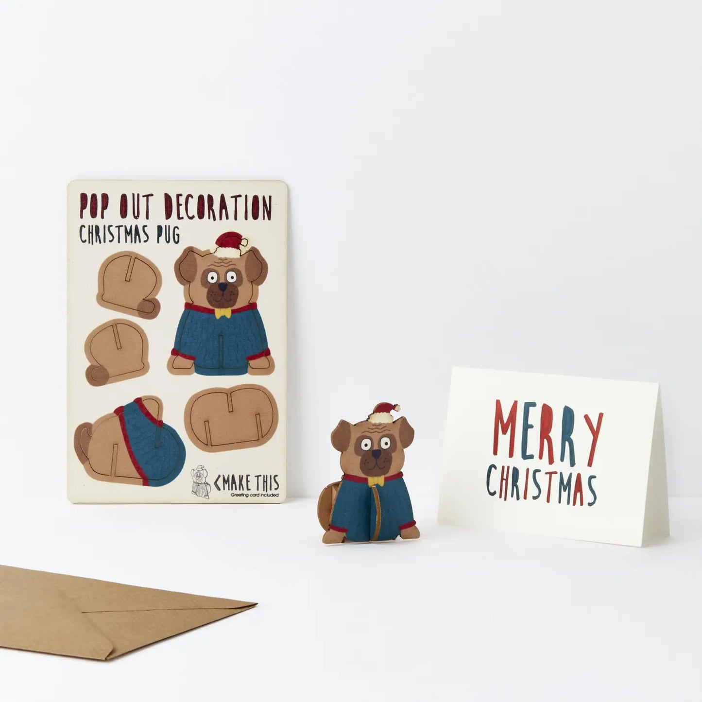 Pop Out Card - Christmas Pug