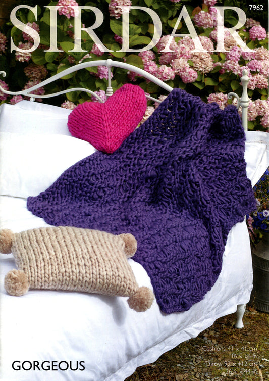 Knitting Pattern 7962 - Home Accessories in Gorgeous Mega Chunky