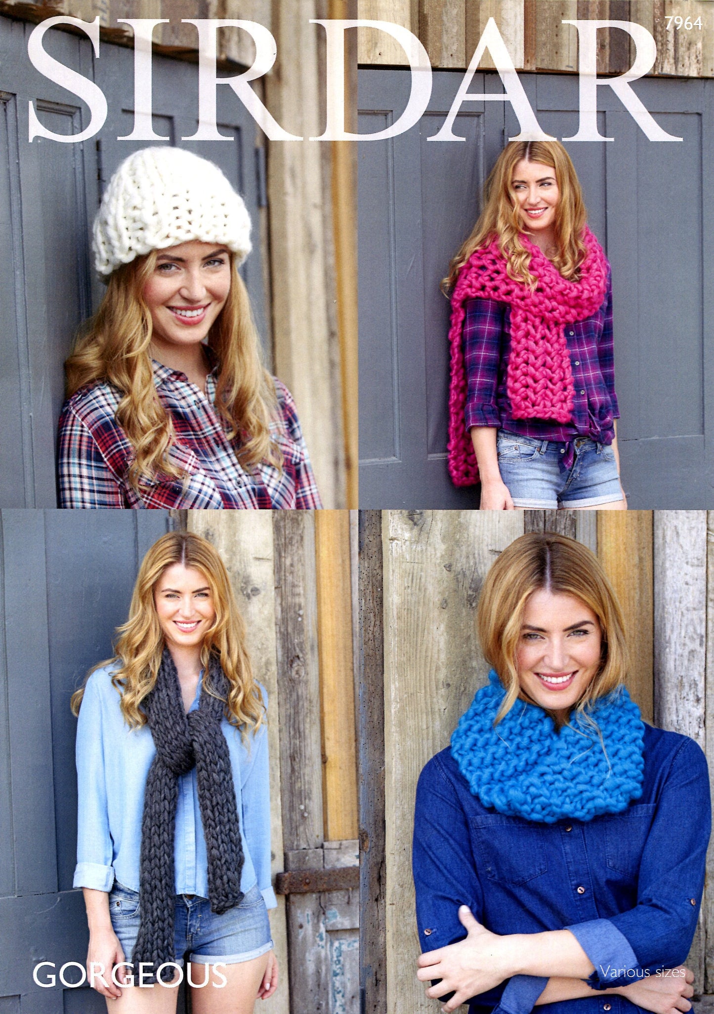 Knitting Pattern 7964 - Snood, Hat, & Scarves in Sirdar Gorgeous