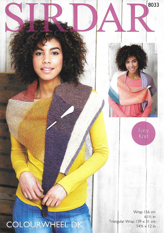 Knitting Pattern 8033  - Wraps in Colourwheel DK