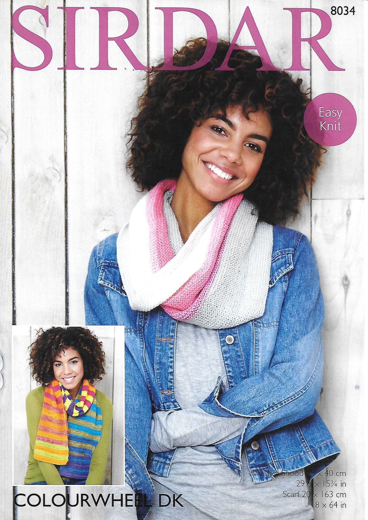 Knitting Pattern 8034 - Scarf & Snood in Colourwheel DK