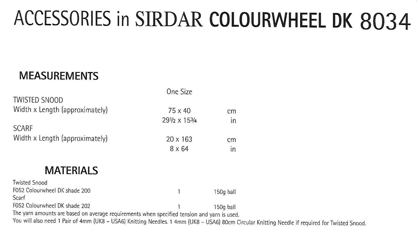 Knitting Pattern 8034 - Scarf & Snood in Colourwheel DK